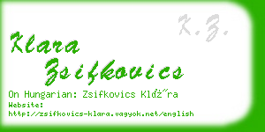 klara zsifkovics business card